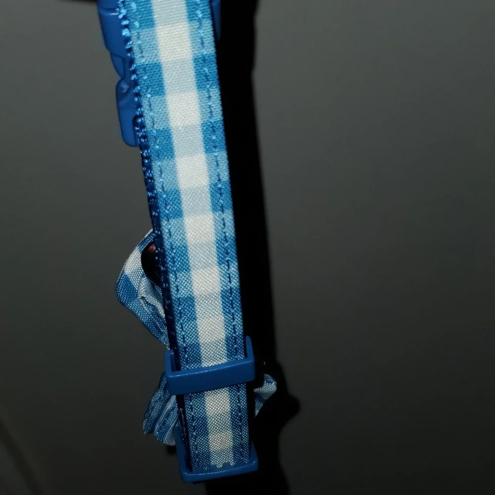 New Top Paw Blue & White Gingham Pet Plaid Dog Cat Bow Collar Xsmall & Small
